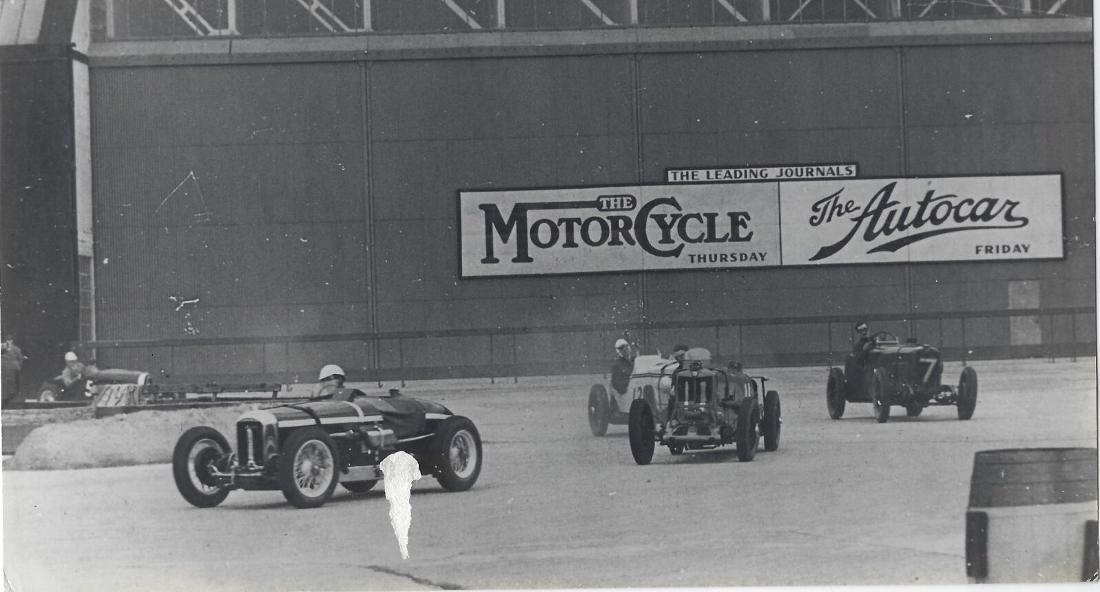 Vintage photo of Amilcar C6 Brooklands Voiturette during a race