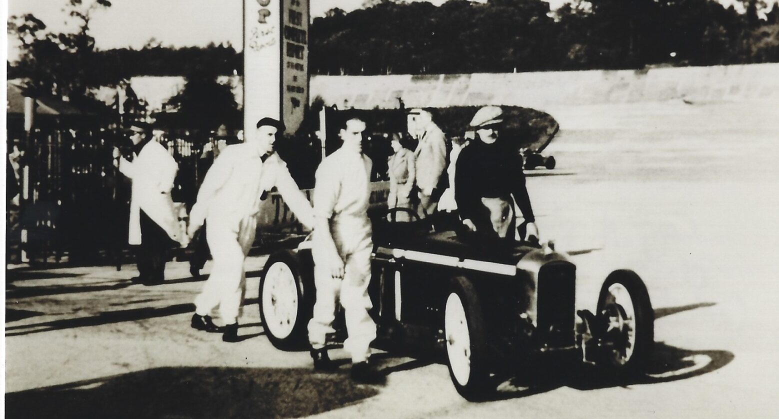 Vintage photos showing crowd watching a Detail photo of 1927 Amilcar C6 ‘W.E.Humphreys’ Brooklands Voiturette being prepared to race