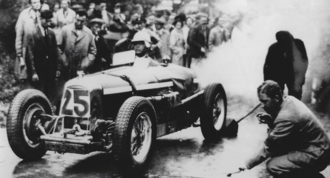 Vintage photos showing crowd watching a Detail photo of 1927 Amilcar C6 ‘W.E.Humphreys’ Brooklands Voiturette