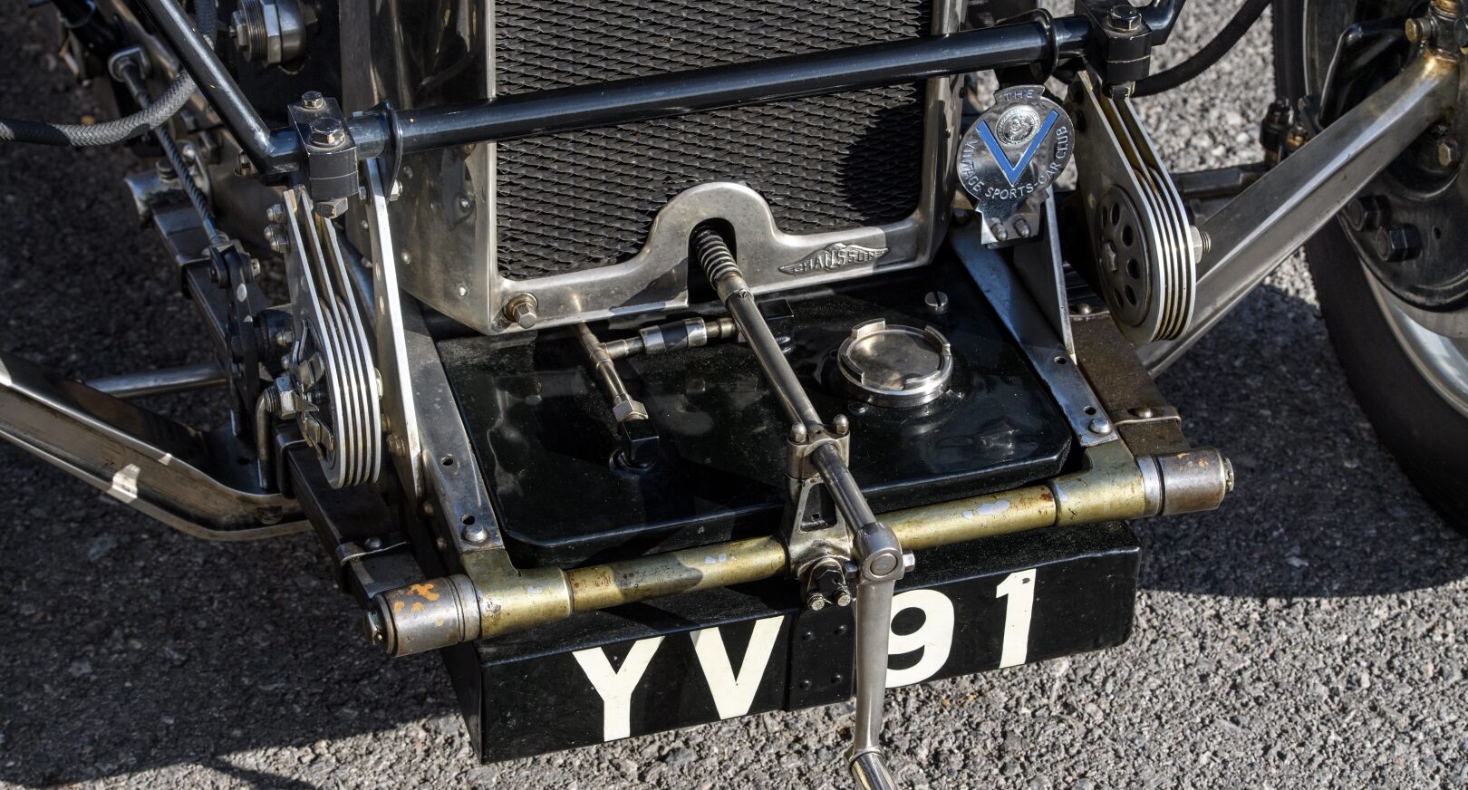 Photo of 1927 Amilcar C6 ‘W.E.Humphreys’ Brooklands Voiturette registration place showing YV91