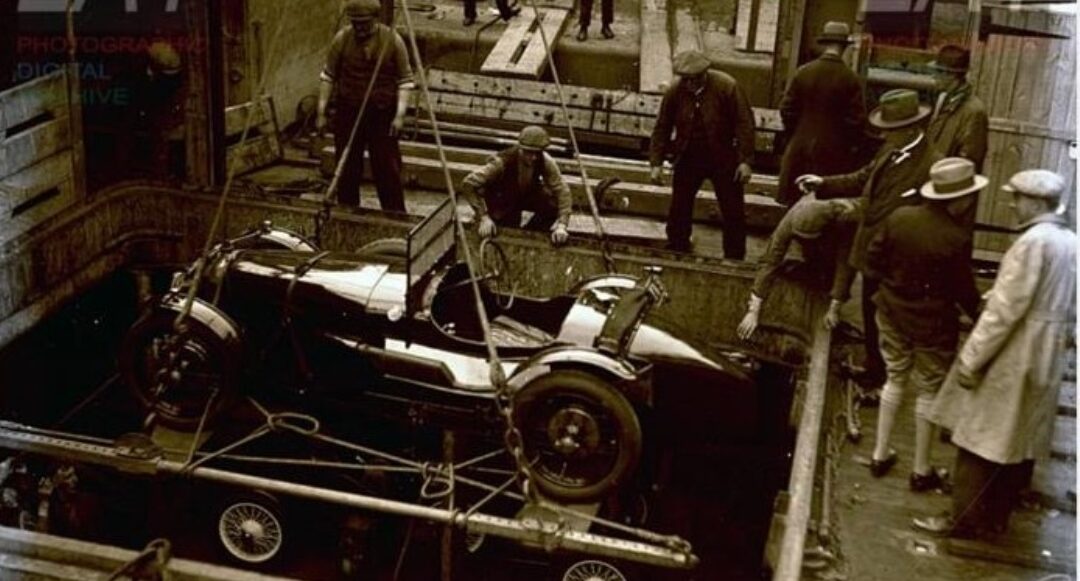 Photo of classic Amilcar C6 Brooklands Voiturette being transported