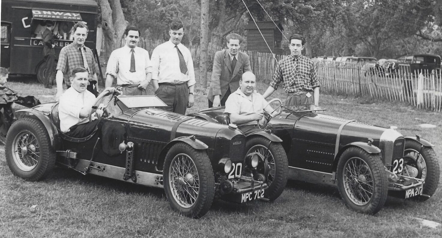 Black and white photo of 1927 Amilcar C6 Brooklands Voiturette