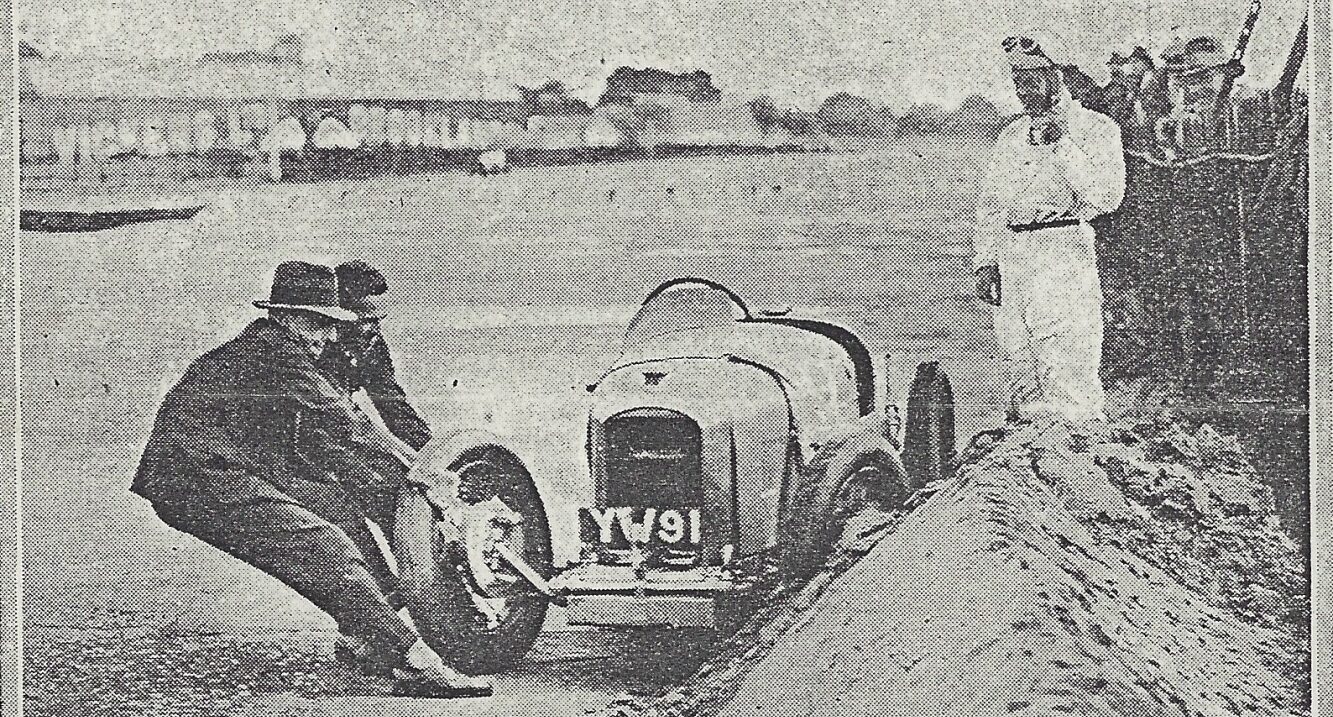 Vintage photo of Amilcar C6 Brooklands Voiturette with registration YW91
