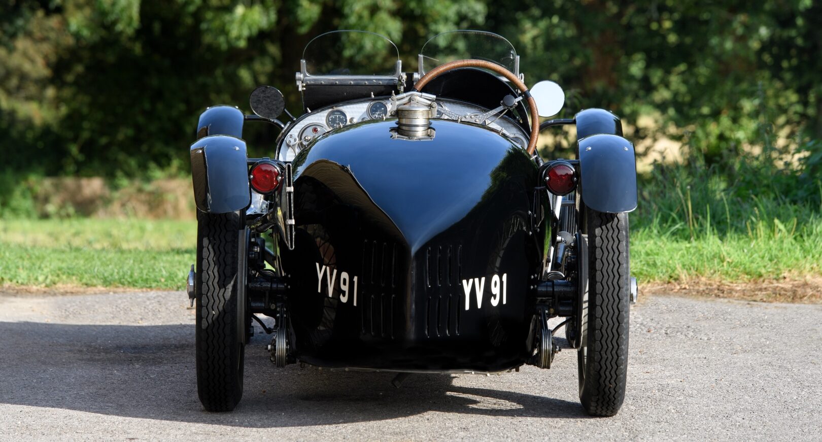 Rear view of classic Amilcar C6 Brooklands Voiturette