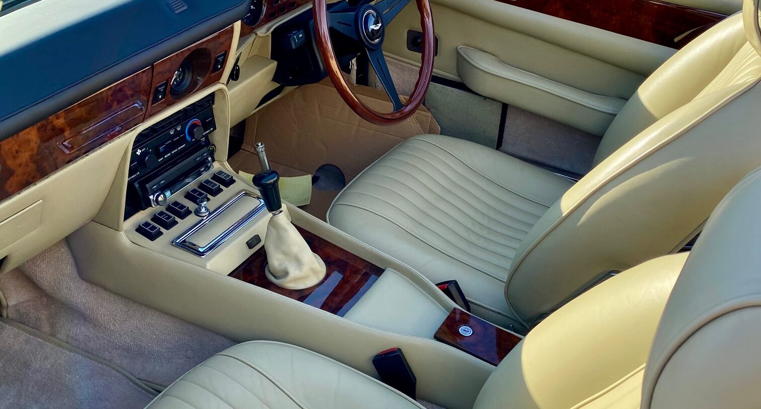 Photo showing the interior of 1988 Aston Martin V8 Vantage Volante Prince of Wales