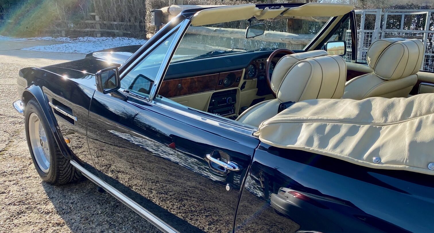 Passenger door of 1988 Aston Martin V8 Vantage Volante Prince of Wales