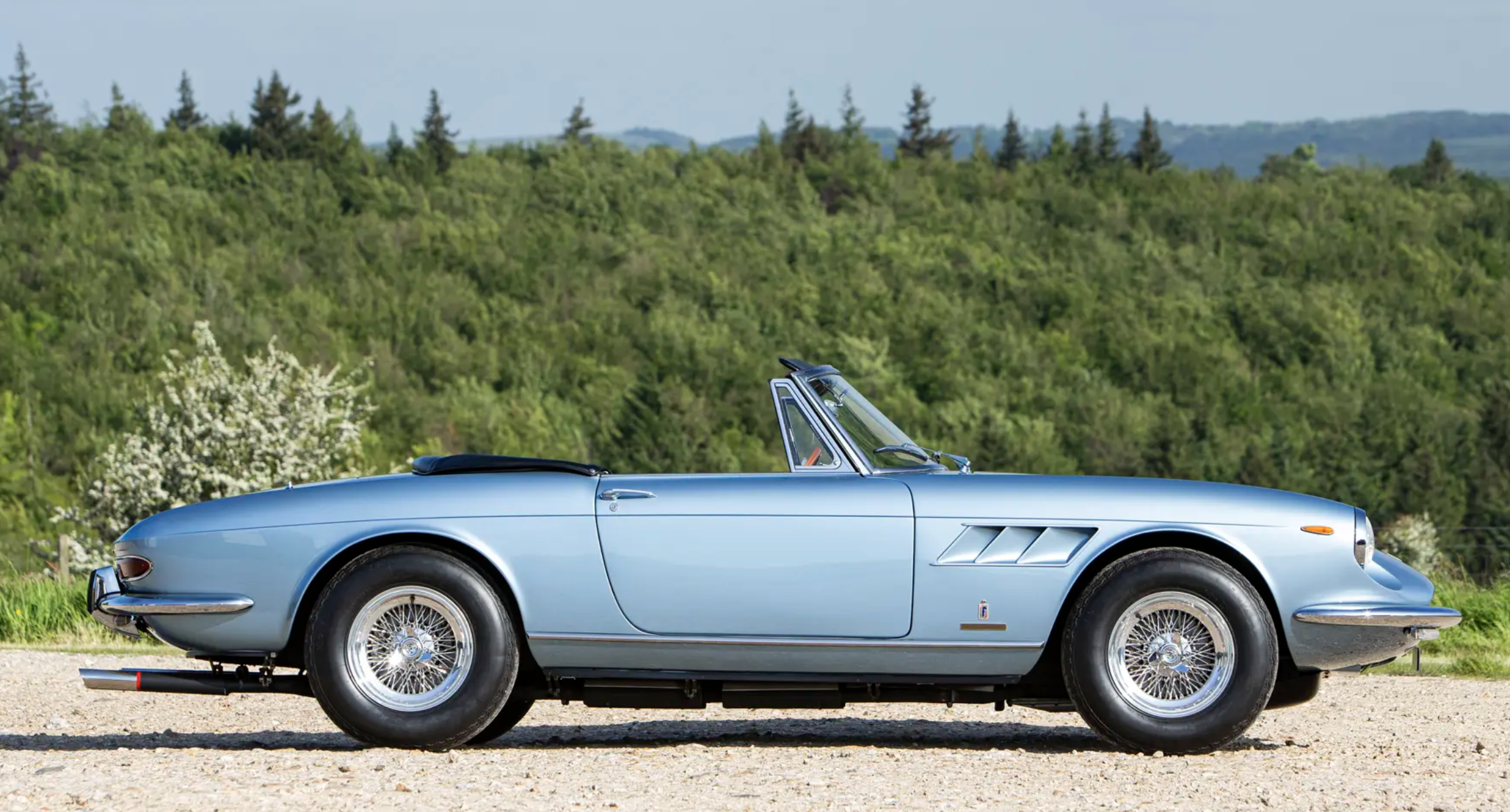 Side view of 1967 Ferrari 330 GTS convertible