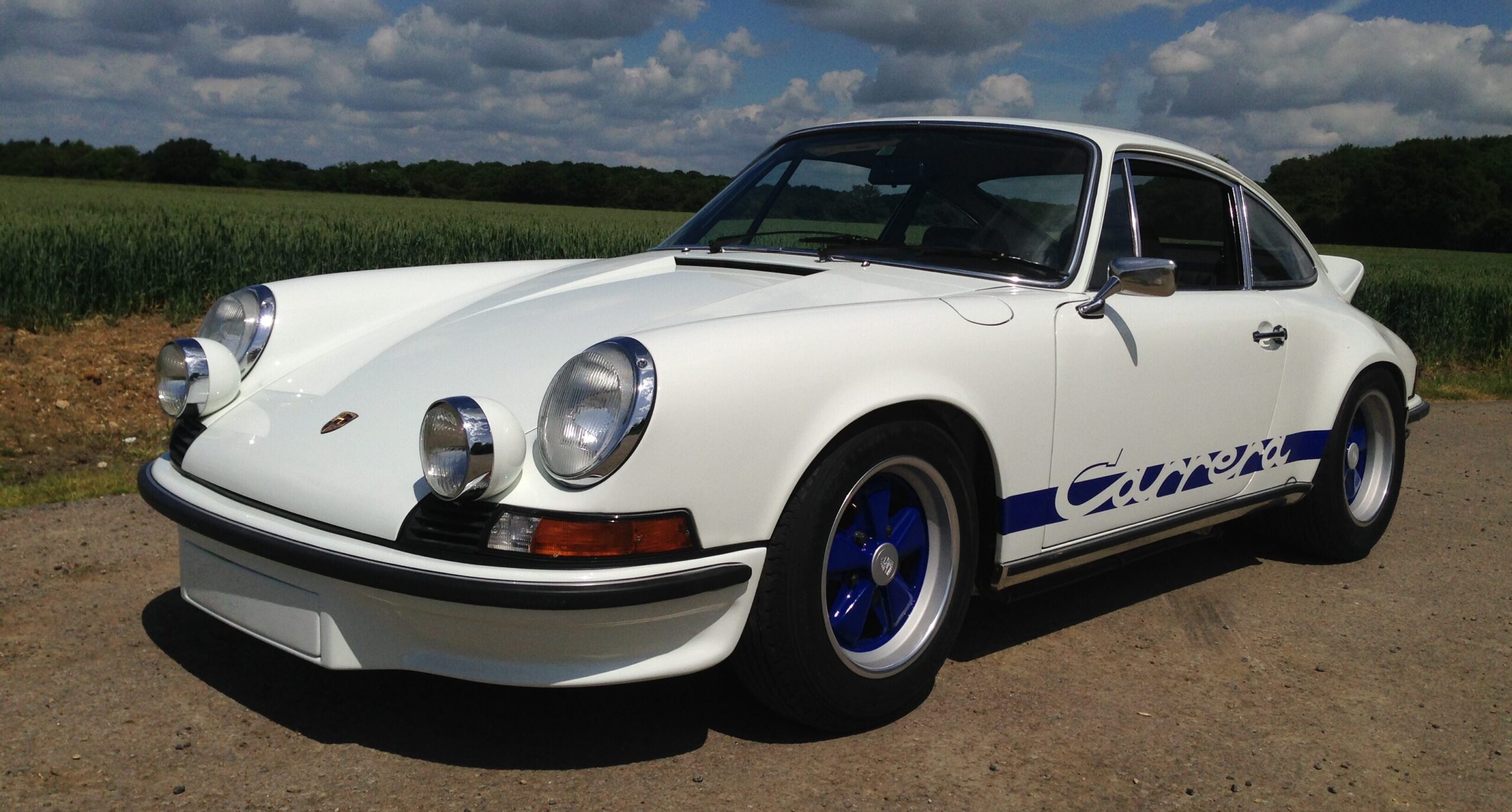 Front view of rare 1973 Porsche 911 2.7 RS Touring