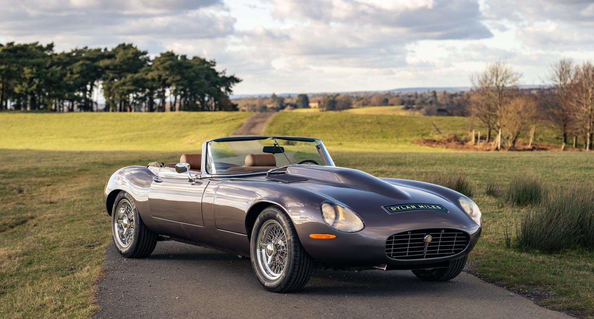 Side view of collectible 1974 Jaguar V12 E Type Roadster - 6.2 Litre