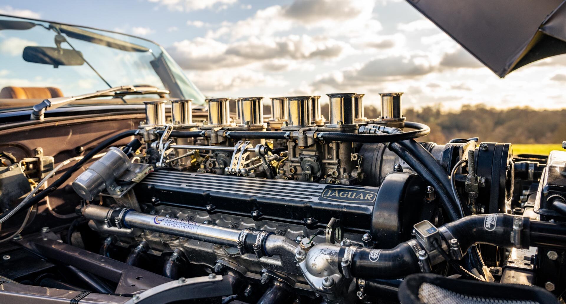 Photo of classic Jaguar V12 E Type Roadster engine