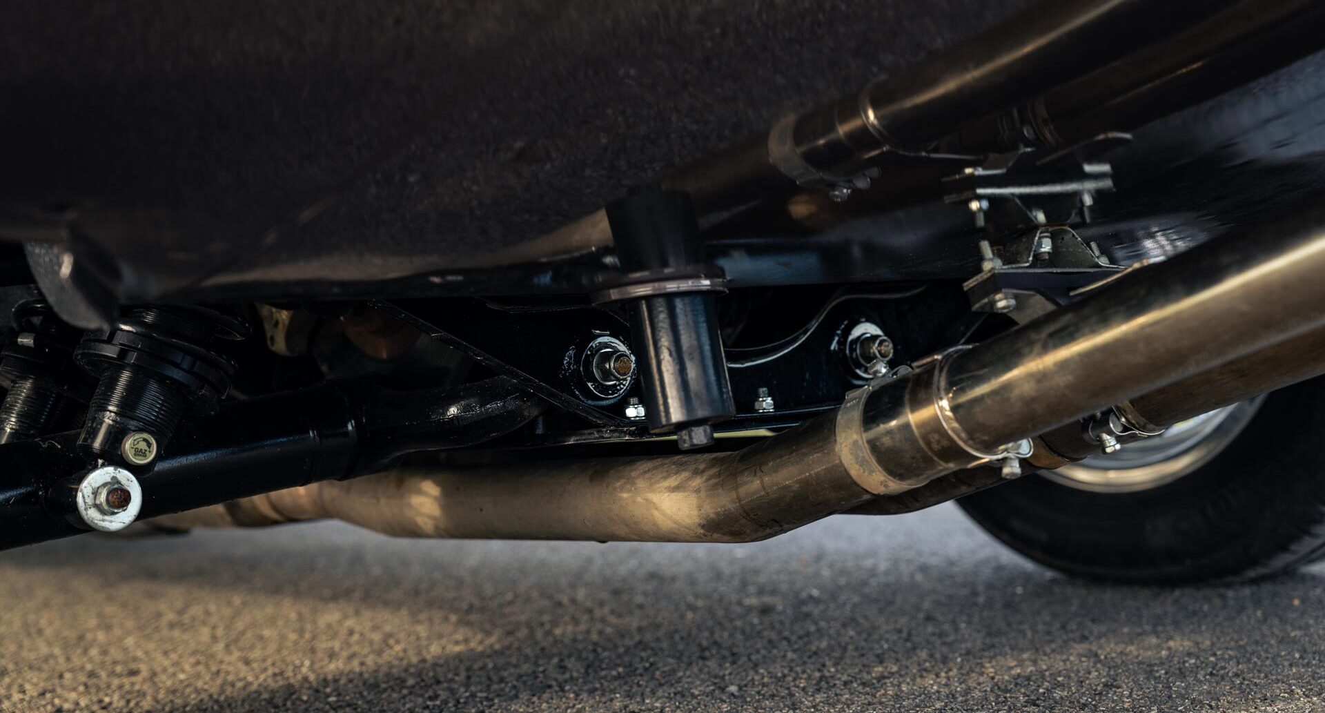 Photo showing tail pipe of Jaguar V12 E Type Roadster